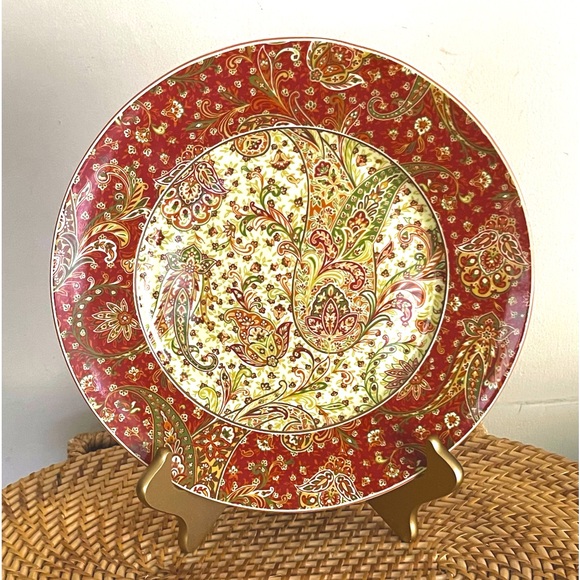 222 Fifth 𝑀𝑎𝘩𝑎𝑟𝑎𝑛𝑎 Fine Porcelain Dinner Plates Set of 2 - Picture 2 of 5